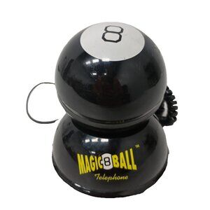 Vintage Mattel 2001 Magic 8 Ball Black Telephone Receiver and Base Landline